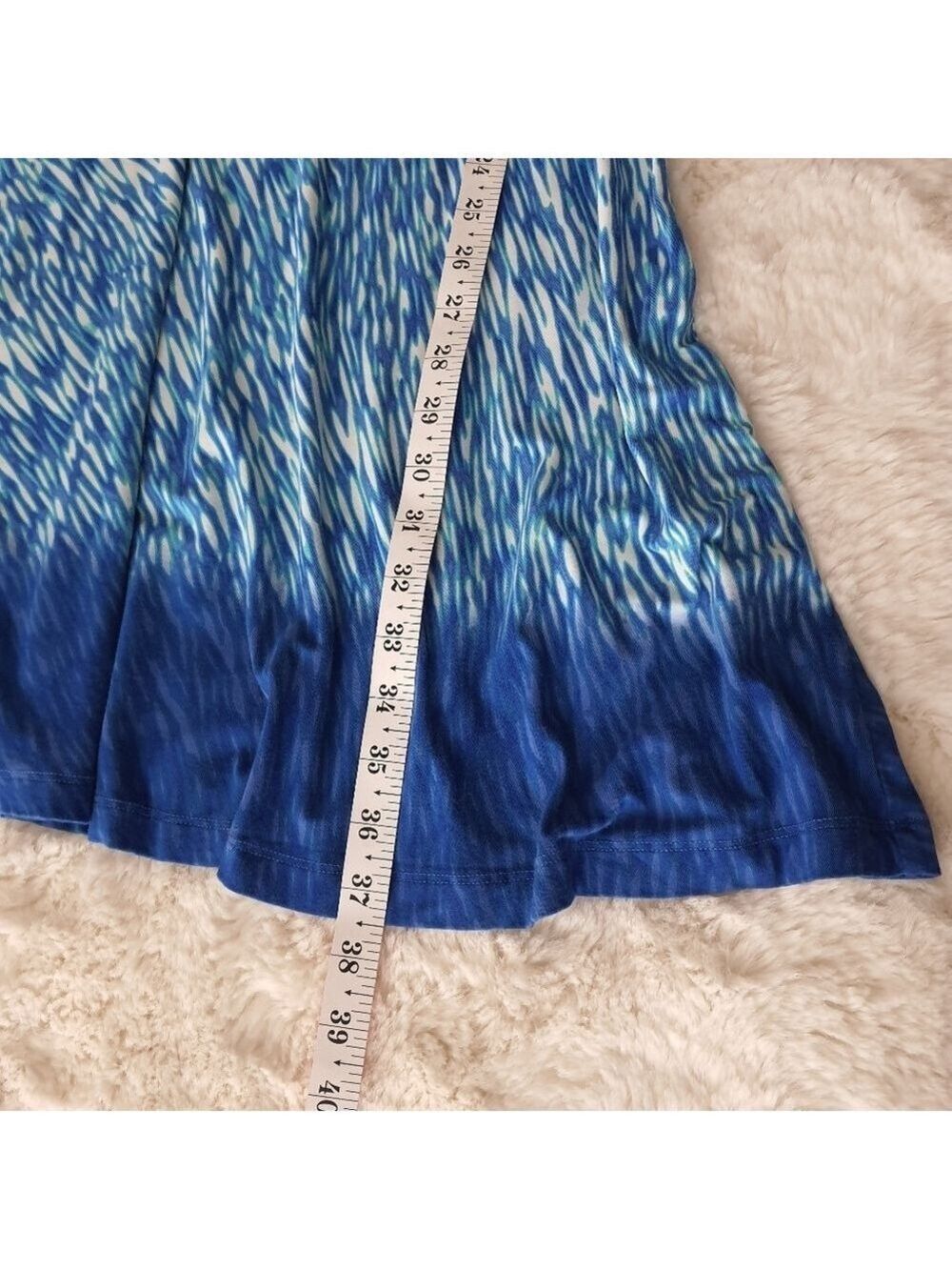Athleta Reef Tank Dress Womens M Blue Aqua Print Soft Stretch Sleeveless - Picture 8 of 10